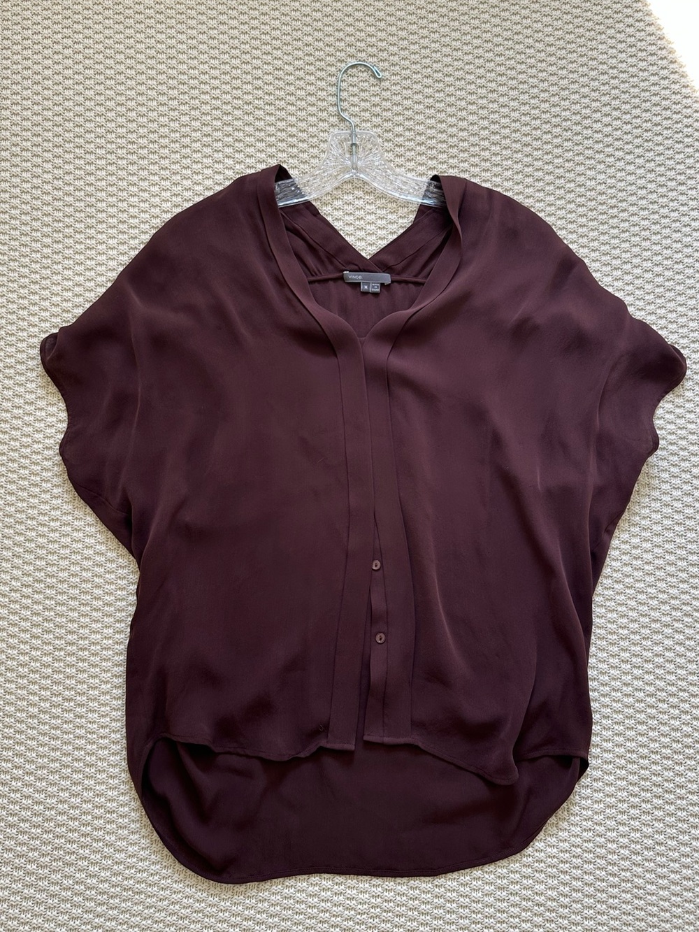 Vince Silk Cap-Sleeve Dolman Blouse